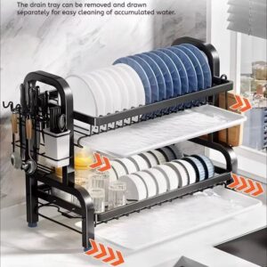 Dish Drying Rack 2-Tier Rust-Proof Compact Kitchen Organizer