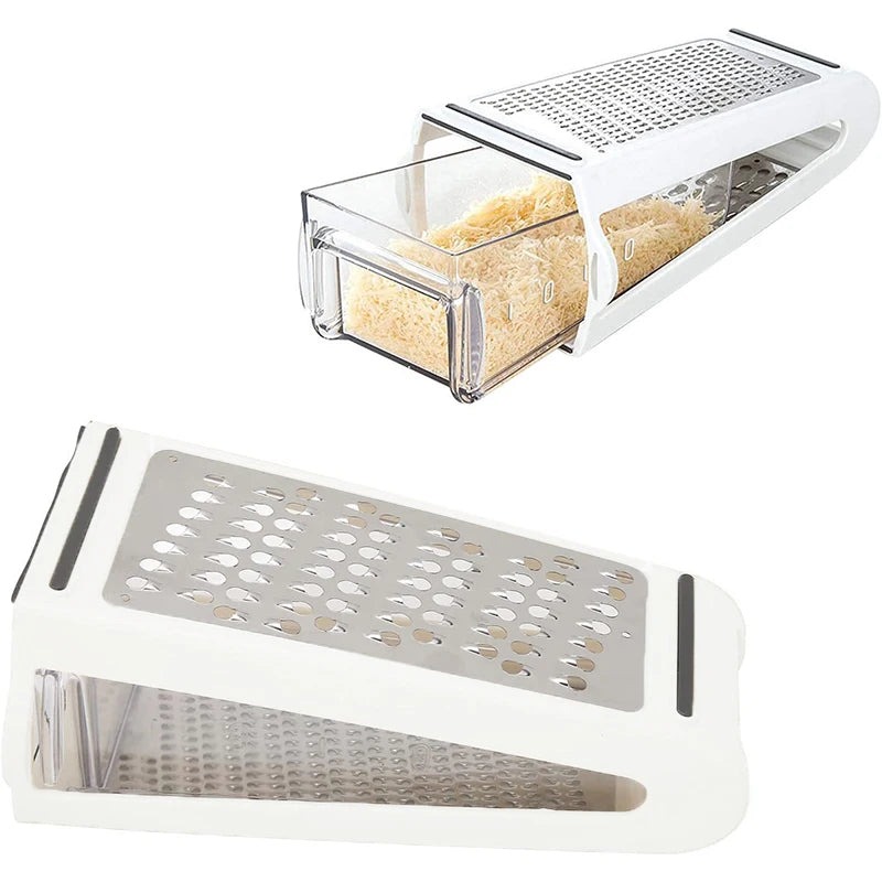 Double-Sided Cheese & Veggie Grater with Box Container