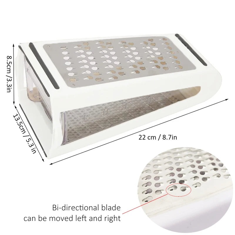Double-Sided Cheese & Veggie Grater with Box Container - Image 7