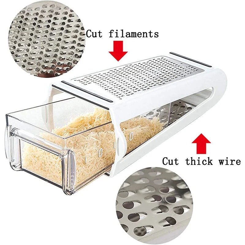 Double-Sided Cheese & Veggie Grater with Box Container - Image 8