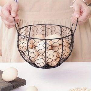 Egg Storage Basket - Durable Iron Farmhouse Decor
